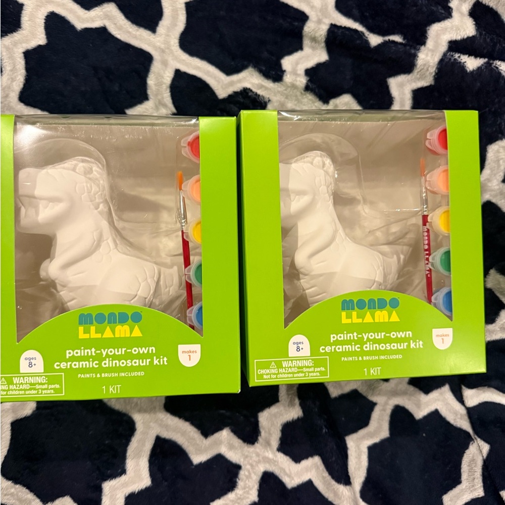 NEW Paint-Your-Own Ceramic Dinosaur Craft Kit - Mondo Llama TWO